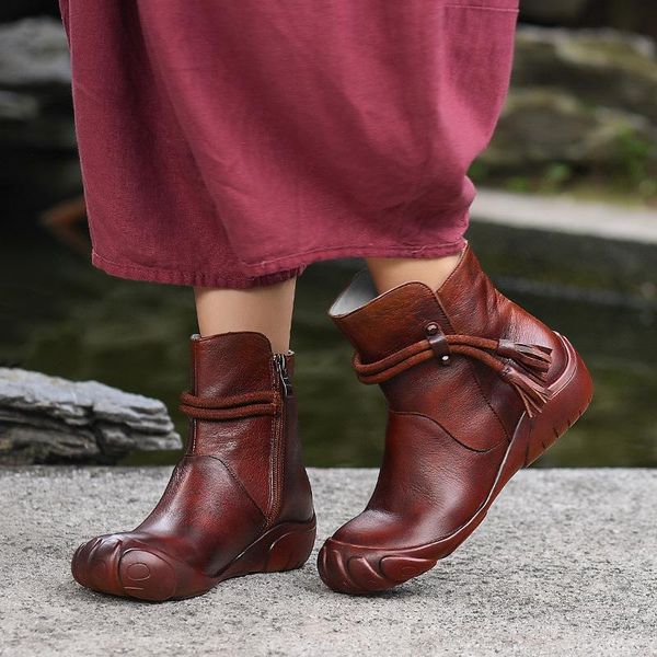 qpfjqd women retro boots platform spring autumn genuine leather shoes winter velvet flat with fringe girls leisure ankle booties, Black
qpfjqd women retro boots platform spring autumn genuine leather shoes winter velvet flat with fringe girls leisure ankle booties, Black