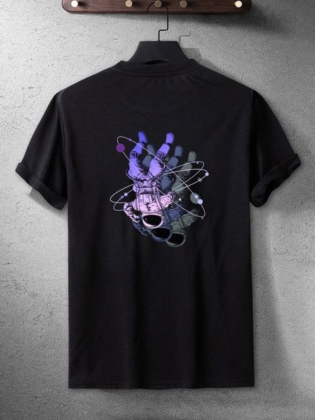 men astronaut & planet print tee a88v#, White;black 
men astronaut & planet print tee a88v#, White;black