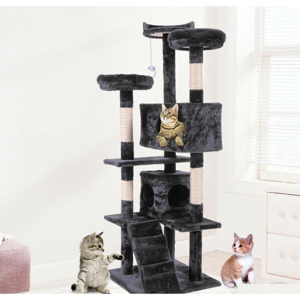 60" cat tree tower condo furniture scratching post pet kitty qylrph yh_pack
60" cat tree tower condo furniture scratching post pet kitty qylrph yh_pack