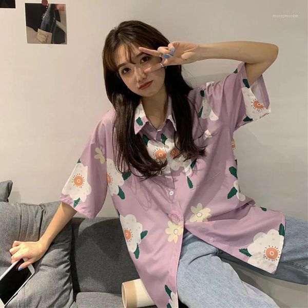 women's t-shirt flower pattern lovely clothes tee lapel shirt women shirts loose oversized female bf korean style pockets1, White
women's t-shirt flower pattern lovely clothes tee lapel shirt women shirts loose oversized female bf korean style pockets1, White