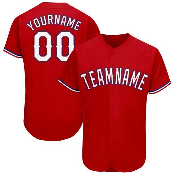 custom red white-royal baseball jersey, Blue;black