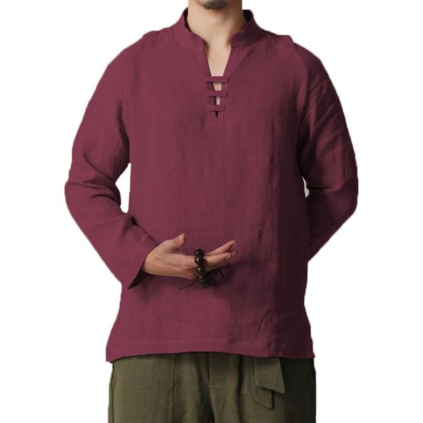 incerun 5xl men shirts dress casual cotton linen long sleeve shirts v neck stand collar retro chinese camisa masculina autumn t200319, White;black
incerun 5xl men shirts dress casual cotton linen long sleeve shirts v neck stand collar retro chinese camisa masculina autumn t200319, White;black