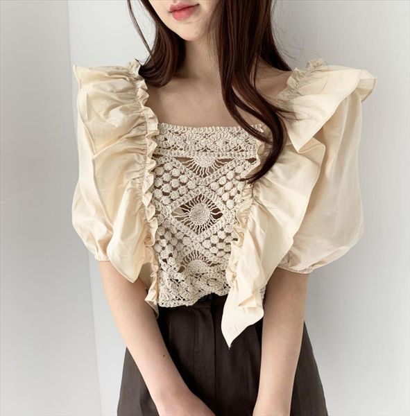 lace hollow out vinatge crochet blouses 2020 new summer korean shirt women puff sleeve blusas verano mujer, White
lace hollow out vinatge crochet blouses 2020 new summer korean shirt women puff sleeve blusas verano mujer, White