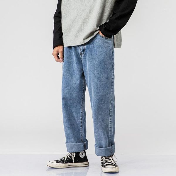 men vintage fashion loose wide leg jeans trousers male japan korea streetwear hip hop denim pant straight full length zipper1, Blue
men vintage fashion loose wide leg jeans trousers male japan korea streetwear hip hop denim pant straight full length zipper1, Blue