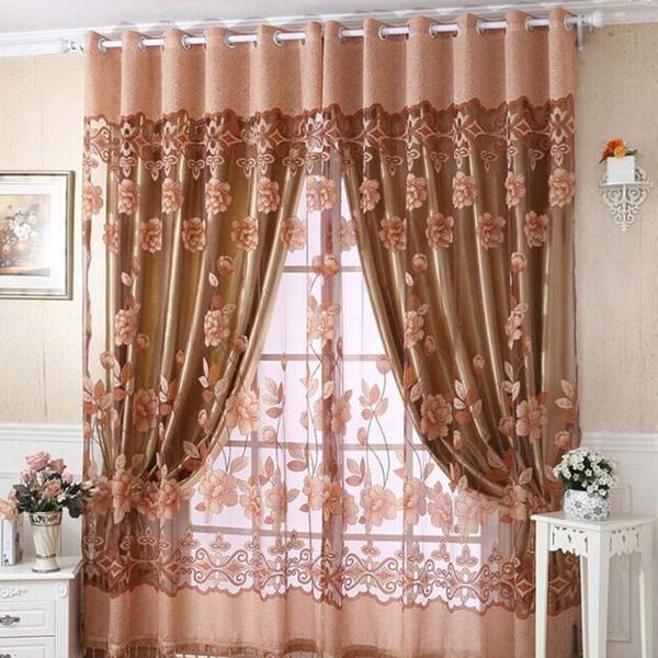 250cmx100cm print floral voile door curtain romantic bedroom window room curtain divider scarf#4