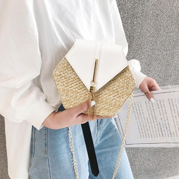 2021 hexagonal shape summer beach bag women's beach straw woven shoulder bag fashion woven messenger bags women's small square han, Black;red
2021 hexagonal shape summer beach bag women's beach straw woven shoulder bag fashion woven messenger bags women's small square han, Black;red