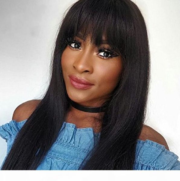 full lace wigs with bangs brazilian straight human hair wigs for women pre plucked bleached knots natural black color, Black;brown
full lace wigs with bangs brazilian straight human hair wigs for women pre plucked bleached knots natural black color, Black;brown