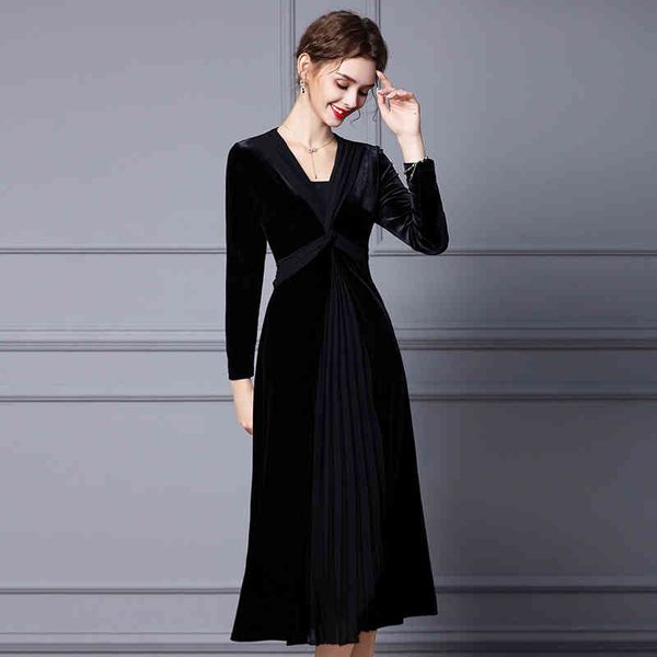 Casual Dresses Zhili golden velvet dress autumn and winter thick waist slim long sleeve cross pleated skirt 3XXD, Black;gray
Casual Dresses Zhili golden velvet dress autumn and winter thick waist slim long sleeve cross pleated skirt 3XXD, Black;gray