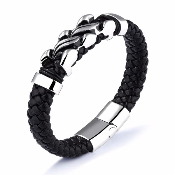 link, chain fate love black genuine leather with stainless steel vintage flame clasp bracelet father gift / xmas gifts 8.66''
link, chain fate love black genuine leather with stainless steel vintage flame clasp bracelet father gift / xmas gifts 8.66''
