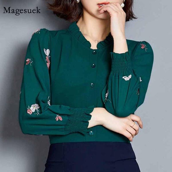 women's blouses & shirts embroidery flowers elegant stand collar clothing 2021 women plus size shirt long sleeve chiffon ladies 2640 50, White
women's blouses & shirts embroidery flowers elegant stand collar clothing 2021 women plus size shirt long sleeve chiffon ladies 2640 50, White