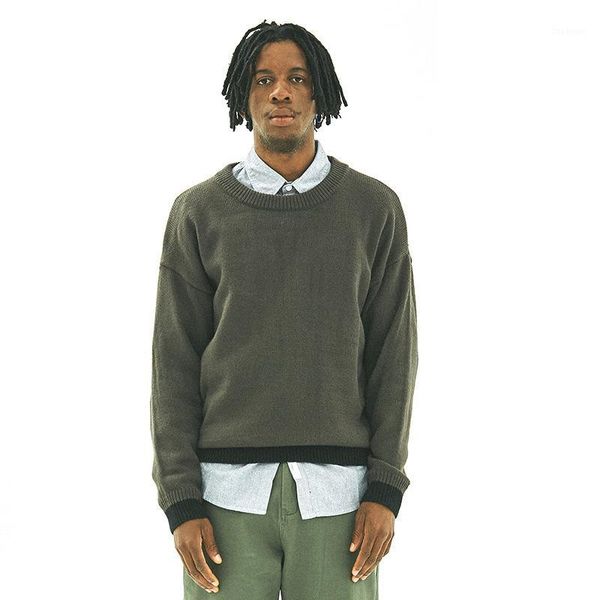 2020 color matching loose sweater men's autumn and winter bottoming shirt round neck stitching trend men's sweater1, White;black
2020 color matching loose sweater men's autumn and winter bottoming shirt round neck stitching trend men's sweater1, White;black