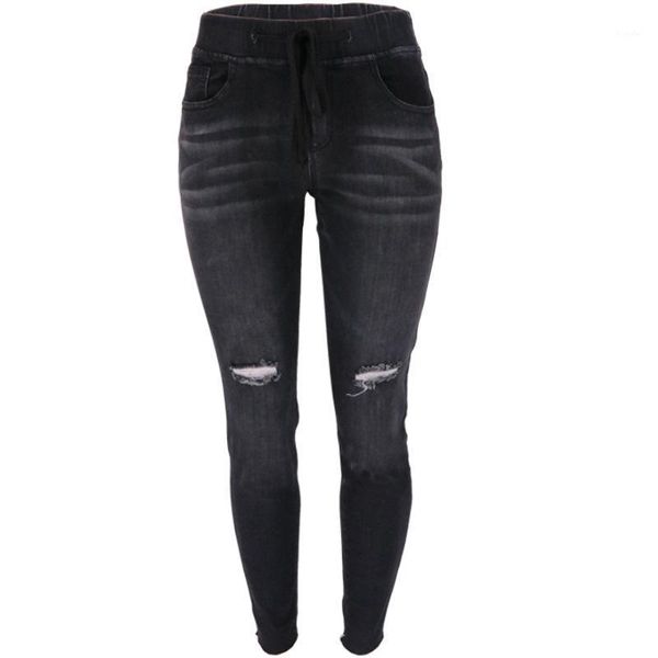 slim fit women ripped jeans knee hole new european and american mid-waist drawstring waist1, Blue
slim fit women ripped jeans knee hole new european and american mid-waist drawstring waist1, Blue