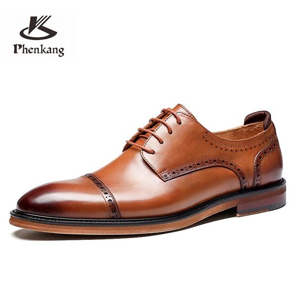 dress shoes phenkang men genuine wingtip leather oxford pointed toe lace-up oxfords brogues wedding business platform derby, Black
dress shoes phenkang men genuine wingtip leather oxford pointed toe lace-up oxfords brogues wedding business platform derby, Black