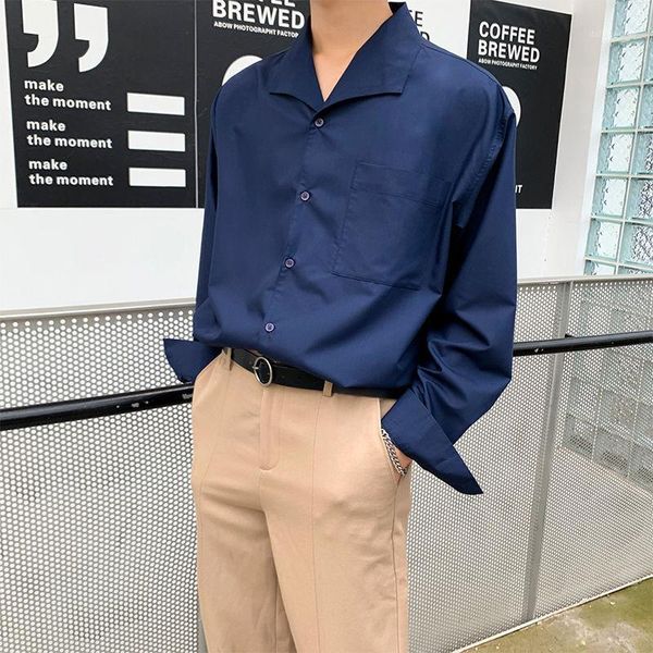 korean dress shirt men's fashion solid color business casual shirt men streetwear wild loose long sleeve mens -xl1, White;black
korean dress shirt men's fashion solid color business casual shirt men streetwear wild loose long sleeve mens -xl1, White;black