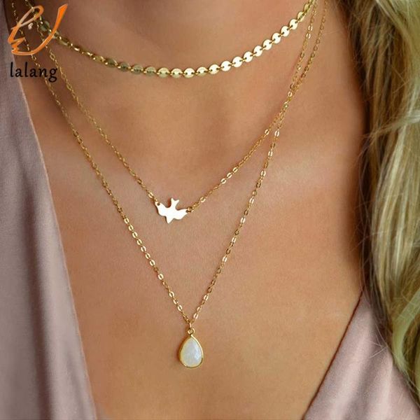 2021 new peace dove soar flying layers crystal sequins chain pigeon bird water drop pendant multilayer necklace, Silver
2021 new peace dove soar flying layers crystal sequins chain pigeon bird water drop pendant multilayer necklace, Silver