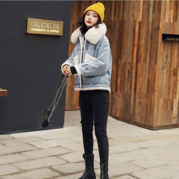 denim pie overcoming all-match loose hong kong style new fox fur plus down fur one short coat female, Black;brown
denim pie overcoming all-match loose hong kong style new fox fur plus down fur one short coat female, Black;brown