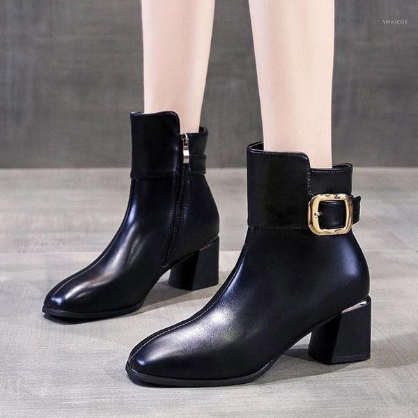 women ankle boots 2020 winter autumn high heels dress shoes chunky booties black buckle fashion ladies shoes botas mujer 8626c1
women ankle boots 2020 winter autumn high heels dress shoes chunky booties black buckle fashion ladies shoes botas mujer 8626c1