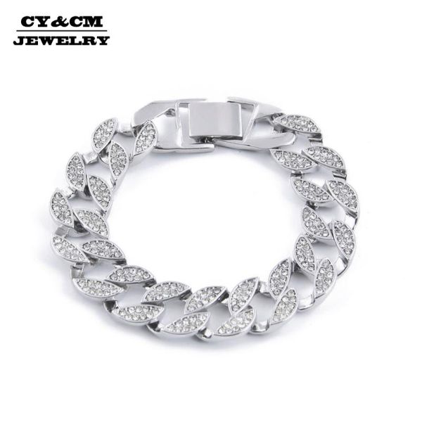 link, chain cy&cm 15mm men bracelet silver color zinc alloy hip hop bangles fully iced out rhinestone miami cuban fashion, Black
link, chain cy&cm 15mm men bracelet silver color zinc alloy hip hop bangles fully iced out rhinestone miami cuban fashion, Black