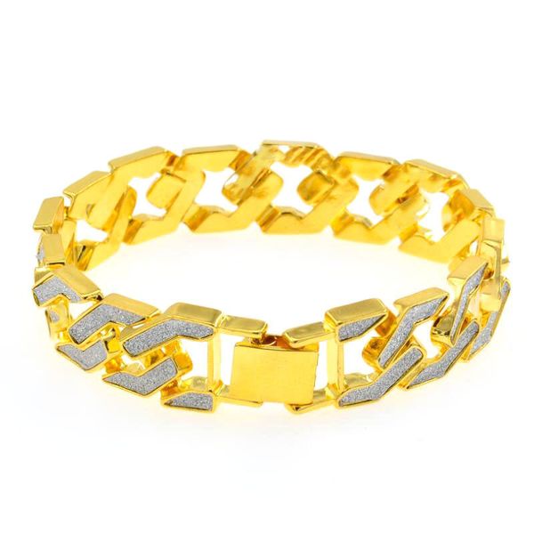 new hip hop bracelet fashion men and women atmosphere frosted gold plated silver plated cuban chain chain bracelet jewelry gift, Black
new hip hop bracelet fashion men and women atmosphere frosted gold plated silver plated cuban chain chain bracelet jewelry gift, Black