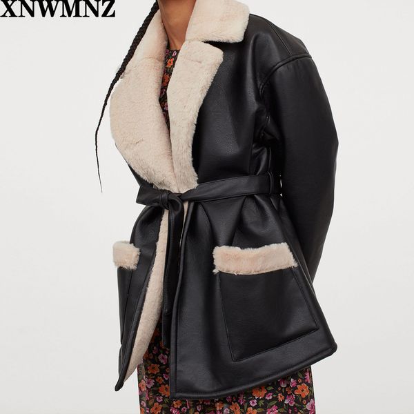 za women fashion winter coat thicken warm faux leather jacket flat collar soft imitation wool lining jacket parkas female 201126, Black;brown
za women fashion winter coat thicken warm faux leather jacket flat collar soft imitation wool lining jacket parkas female 201126, Black;brown