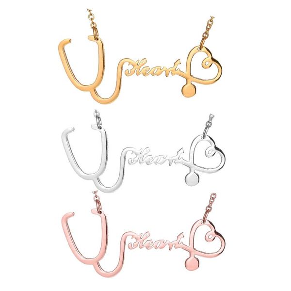 chains stainless steel stethoscope heart pendant charm for gifts necklace, Silver
chains stainless steel stethoscope heart pendant charm for gifts necklace, Silver