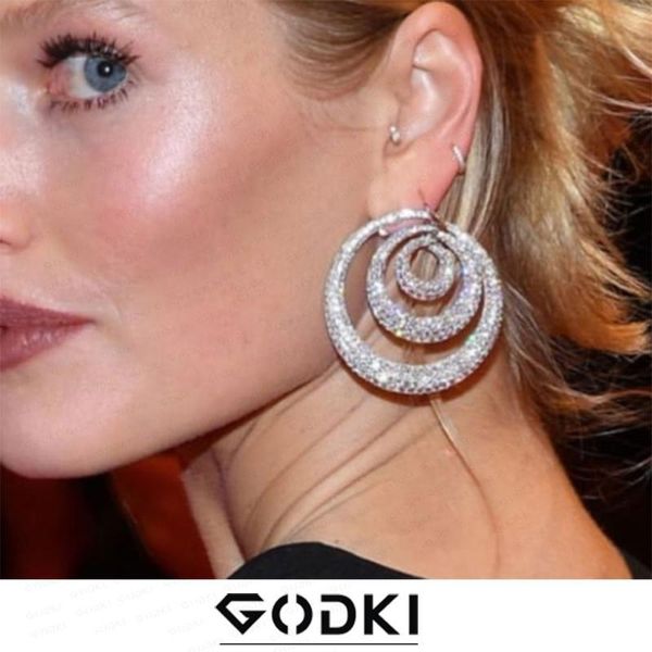 godki red carpet big bold circles dangle earring for women wedding full micro cubic zircon high jewelry dubai bridal earring, Silver
godki red carpet big bold circles dangle earring for women wedding full micro cubic zircon high jewelry dubai bridal earring, Silver