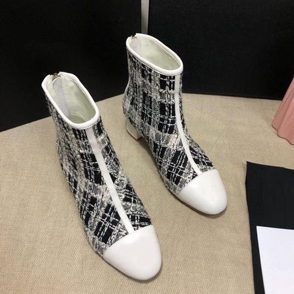new fashion round toe boots spring autumn brand design patchwork tweed women shoes zip ankle female boots, Black
new fashion round toe boots spring autumn brand design patchwork tweed women shoes zip ankle female boots, Black