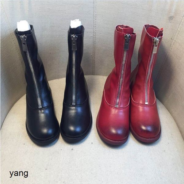 autumn and winter new guidi leather thick women's english front zipper middle heel boots jf70
autumn and winter new guidi leather thick women's english front zipper middle heel boots jf70