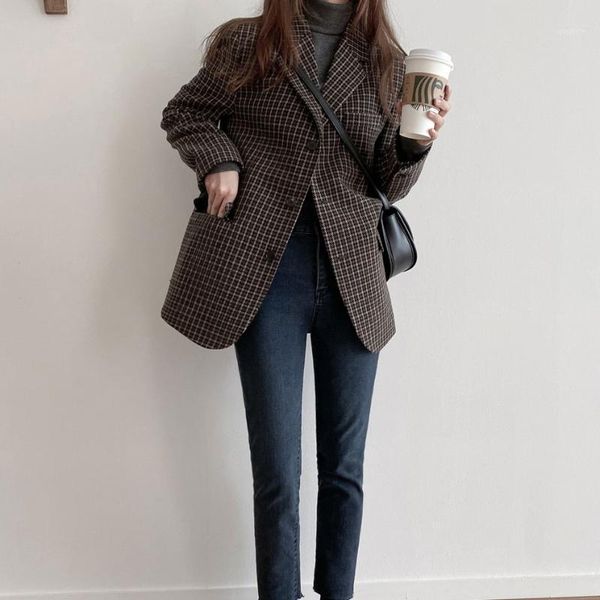 new suits female vintage autumn notched collar plaid women blazer breasted jacket casual pockets womens suits coat blazers1, Black
new suits female vintage autumn notched collar plaid women blazer breasted jacket casual pockets womens suits coat blazers1, Black