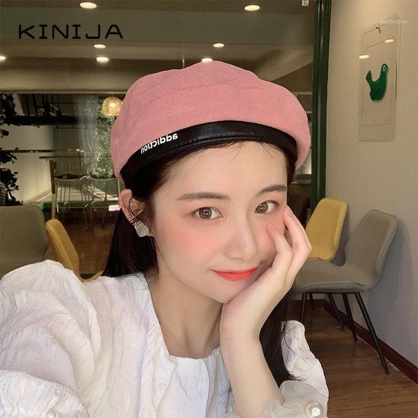 autumn pu leather brim solid beret Korean casual women design art Octagonal hat literature Painters Cap France Retro flat cap1, Blue;gray
autumn pu leather brim solid beret Korean casual women design art Octagonal hat literature Painters Cap France Retro flat cap1, Blue;gray