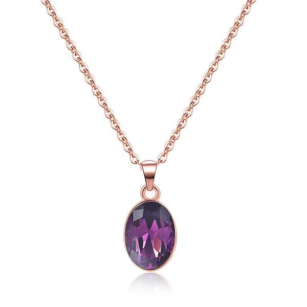 new trendy zirconia purple oval pendant necklace classics geometric rose gold chain necklaces for women fashion jewelry gifts, Silver
new trendy zirconia purple oval pendant necklace classics geometric rose gold chain necklaces for women fashion jewelry gifts, Silver