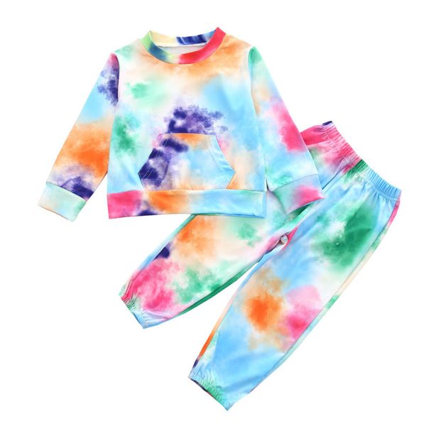 children outfits two pieces set wear designer tie dye round neck with pockets sweater pants ladies spring and autumn casual suits lababy16, White
children outfits two pieces set wear designer tie dye round neck with pockets sweater pants ladies spring and autumn casual suits lababy16, White