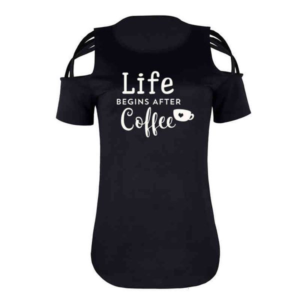 Women T Shirt Life Begins After Coffee Print Women Off Shoulder Short Sleeve O Neck Loose T-shirt Ladies Causal Tops, White
Women T Shirt Life Begins After Coffee Print Women Off Shoulder Short Sleeve O Neck Loose T-shirt Ladies Causal Tops, White