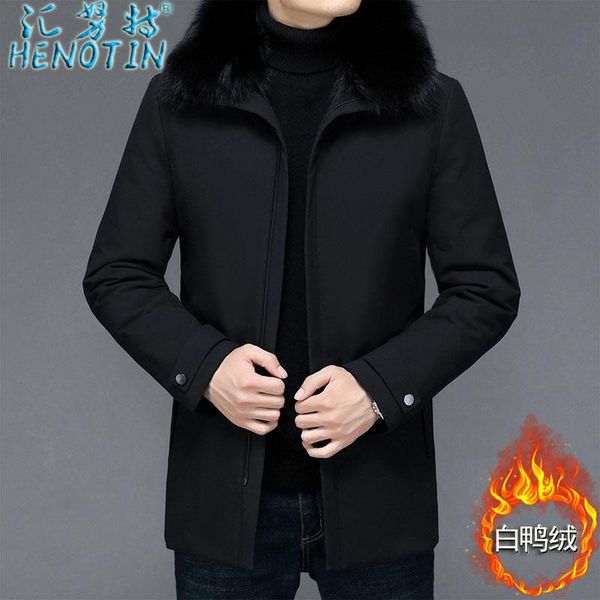 hui canute male long down jacket in winter collar fashion coat down bladder thick coat to keep warm, Black
hui canute male long down jacket in winter collar fashion coat down bladder thick coat to keep warm, Black
