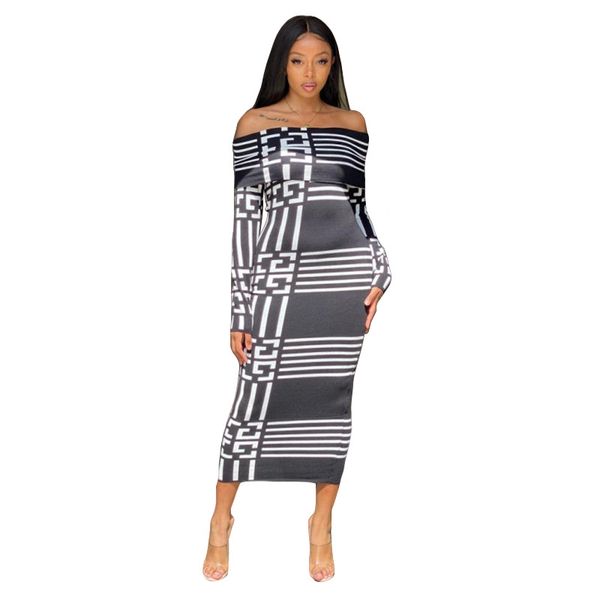 k9710 european and american style dress explosion print long-sleeve new collar tartan skirt, White;black
k9710 european and american style dress explosion print long-sleeve new collar tartan skirt, White;black