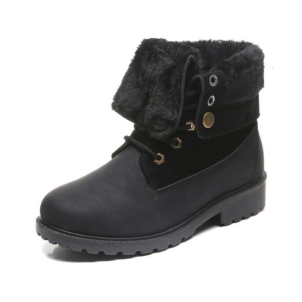 women winter snow boots warm shoes with fur turned-over-edge big size female ankle boots lace up ladies footwear 2020, Black
women winter snow boots warm shoes with fur turned-over-edge big size female ankle boots lace up ladies footwear 2020, Black