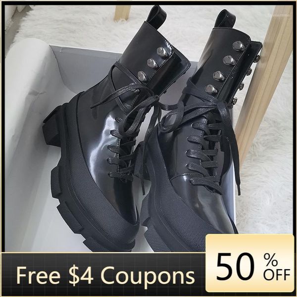 boots design rock punk women shoes round toe patent leather med 5cm heel platform cross-tied retro party boots1, Black
boots design rock punk women shoes round toe patent leather med 5cm heel platform cross-tied retro party boots1, Black