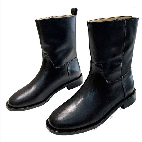 stylish designer black non-slip lady ankle boots spring autumn round toe real leather women shoes made of rubber1
stylish designer black non-slip lady ankle boots spring autumn round toe real leather women shoes made of rubber1