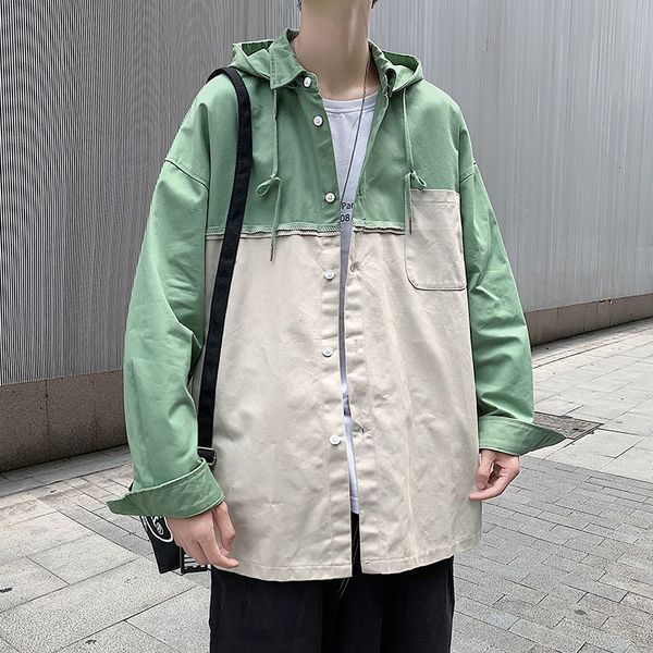 2021 new men's casual oversize windbreaker man loose hooded jackets korean streetwear patchwork coats male clothing 16kn, Black;brown
2021 new men's casual oversize windbreaker man loose hooded jackets korean streetwear patchwork coats male clothing 16kn, Black;brown