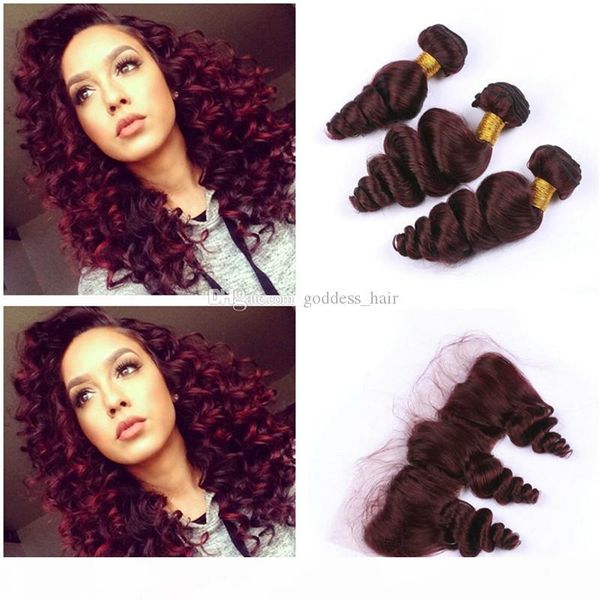 burgundy loose wave 13x4 lace frontal with 3bundles extension wine red 99j loose wave hair weft with frontal closure 4pcs lot, Black
burgundy loose wave 13x4 lace frontal with 3bundles extension wine red 99j loose wave hair weft with frontal closure 4pcs lot, Black