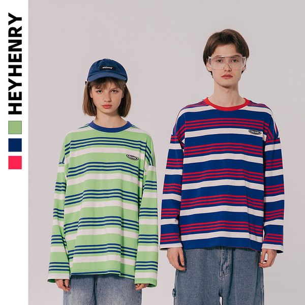henry trend hip hop ins long sleeve autumn 2020 new t-shirt for couples, White 
henry trend hip hop ins long sleeve autumn 2020 new t-shirt for couples, White
