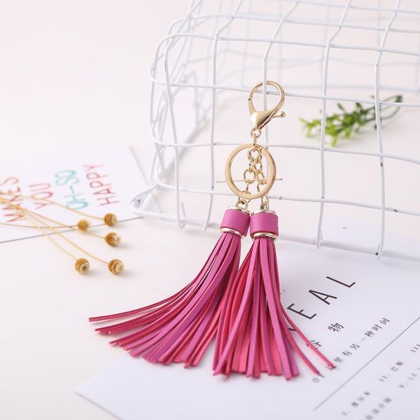 12pcs Dozen Whole Sale Leather Tassels Key Chain With Two Tassels For Womencar Keychain Bag Key Ring Jewelry Eh820c H Sqcmtx