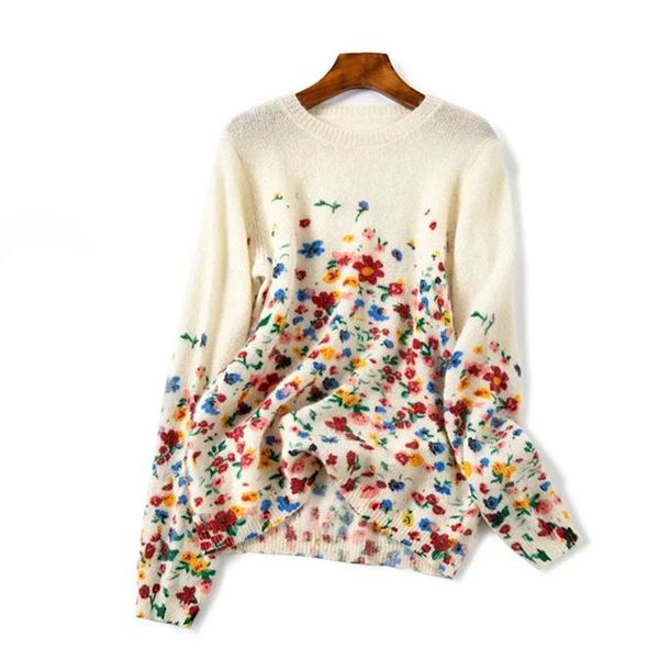 printing floral autumn jumper long sleeve neck lady of the casual office vintage sweater chic o ver pull 2020, White;black
printing floral autumn jumper long sleeve neck lady of the casual office vintage sweater chic o ver pull 2020, White;black