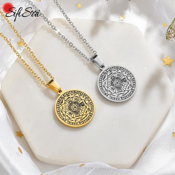sifisrri religious solomon heptagram pendant amulet necklace stainless steel talisman necklaces for women men jewelry gift, Silver
sifisrri religious solomon heptagram pendant amulet necklace stainless steel talisman necklaces for women men jewelry gift, Silver