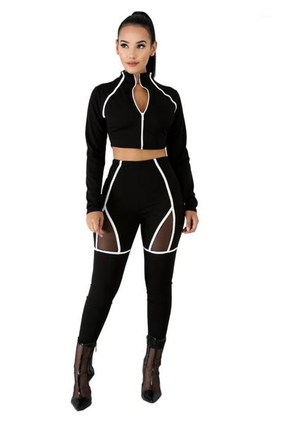 new design full sleeve mesh patchwork women fashion two piece sets women suits1, White
new design full sleeve mesh patchwork women fashion two piece sets women suits1, White