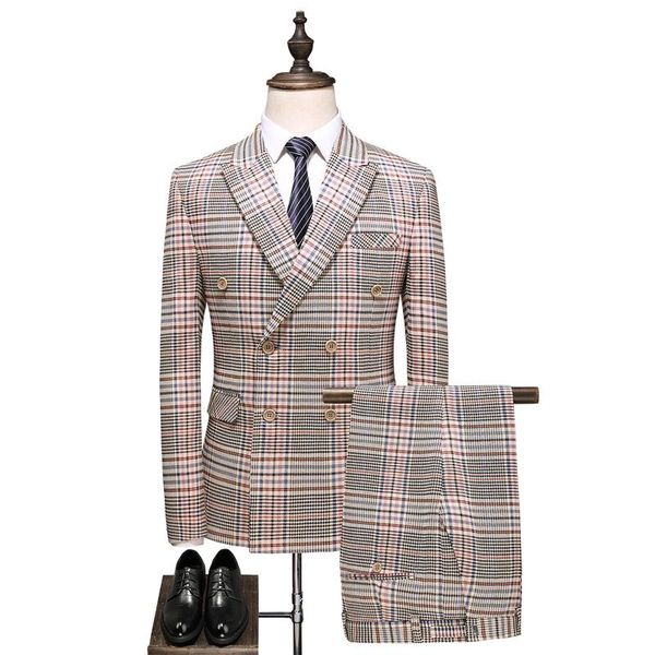 2021 double breasted suit men's fashion brand men suit clothing slim men wedding groom beautiful pink jacket + vest + pants, White;black
2021 double breasted suit men's fashion brand men suit clothing slim men wedding groom beautiful pink jacket + vest + pants, White;black