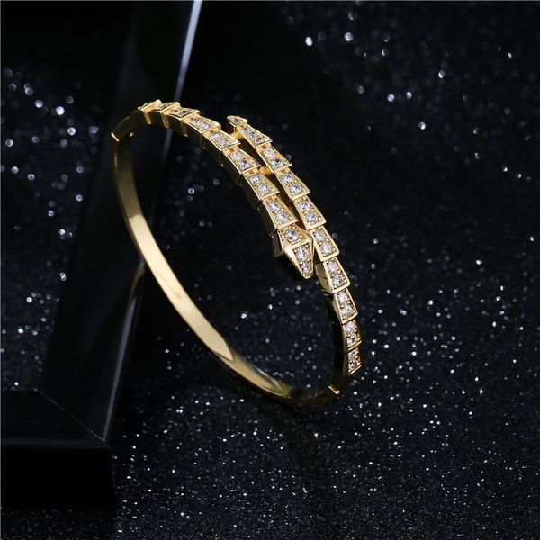 luxury design 18k gold cz micro pave snake shape copper bangle bracelet for women, Black
luxury design 18k gold cz micro pave snake shape copper bangle bracelet for women, Black