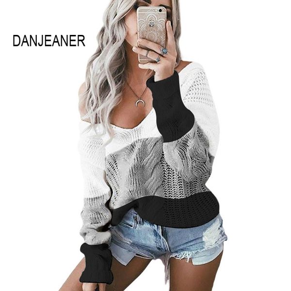 danjeaner casual knitted sweater women streetwear v neck long sleeve pullovers loose warm coat autumn winter women sweater y200720, White;black
danjeaner casual knitted sweater women streetwear v neck long sleeve pullovers loose warm coat autumn winter women sweater y200720, White;black