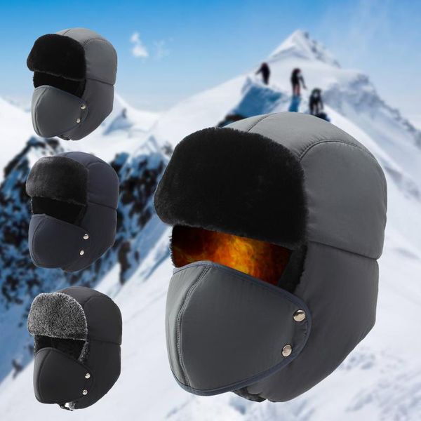 winter trend winter thermal bomber hats men women fashion ear protection face windproof ski cap velvet thicken couple hat, Blue;gray
winter trend winter thermal bomber hats men women fashion ear protection face windproof ski cap velvet thicken couple hat, Blue;gray
