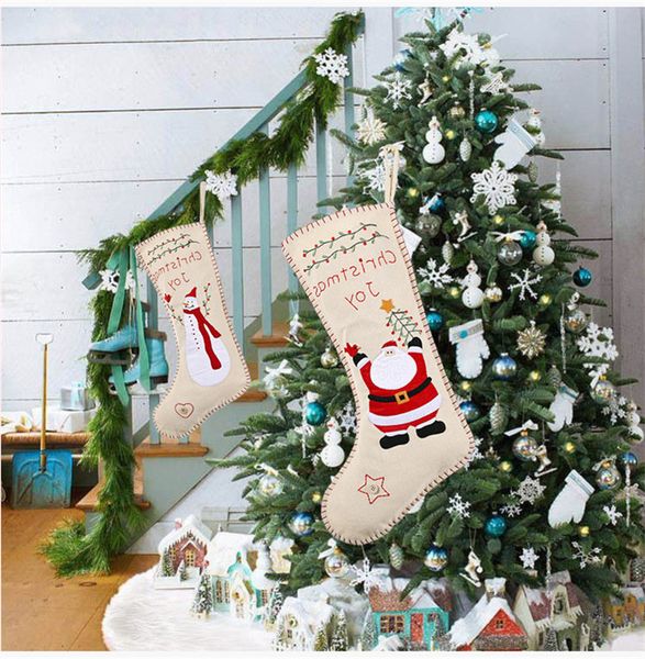 burlap embroidery christmas socks 46*18cm kids gift candy bag santa snowman design burlap embroidery xmas decorative stocking wholesale
burlap embroidery christmas socks 46*18cm kids gift candy bag santa snowman design burlap embroidery xmas decorative stocking wholesale